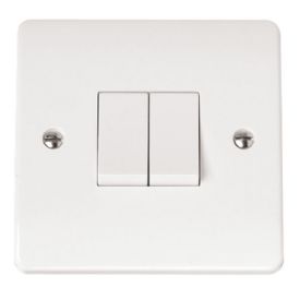 CMA012  Mode White 10AX 2 Gang 2 Way Plate Switch